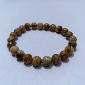 ⭕️Stone Bead Bracelet Wood-like